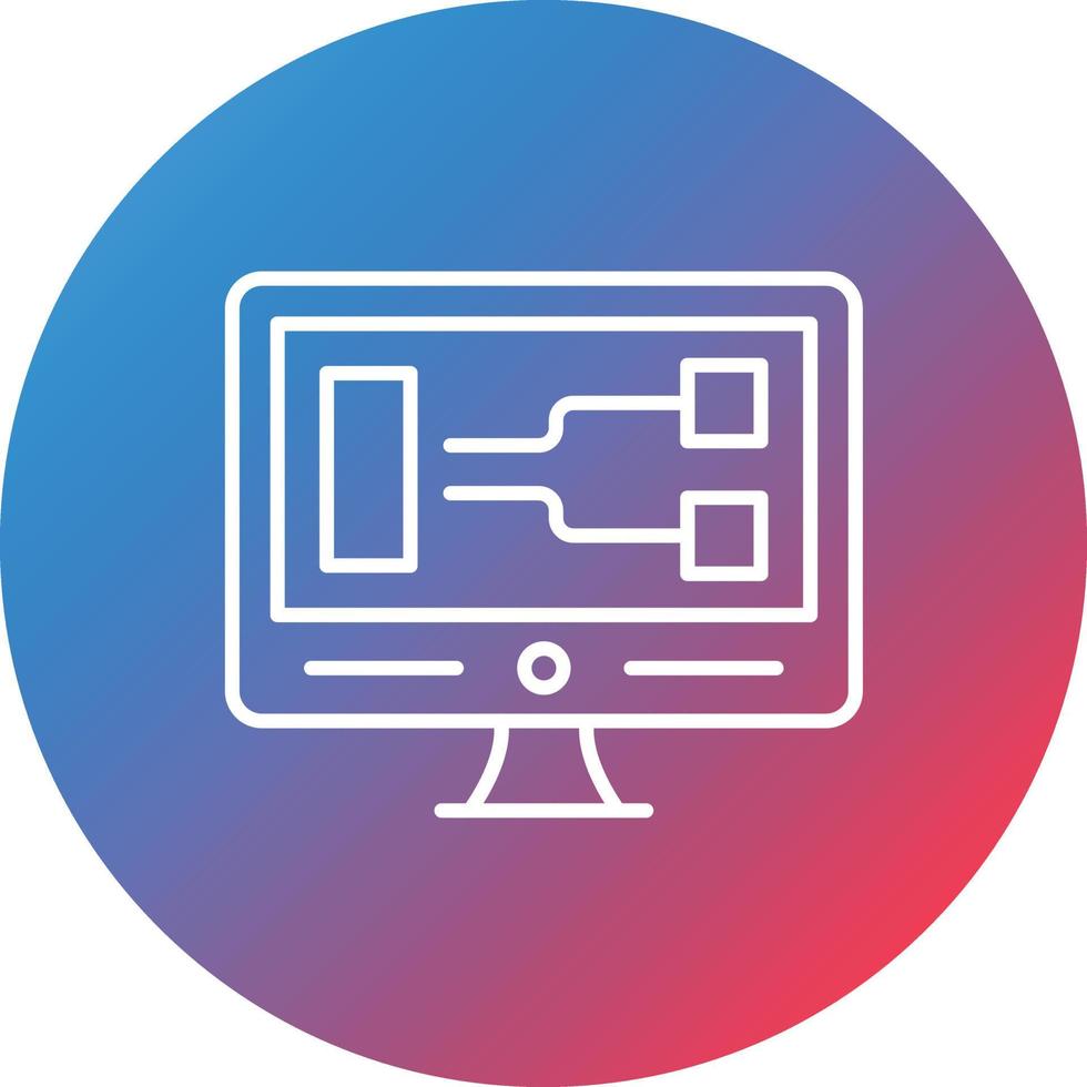 Visual Programming Line Gradient Circle Background Icon vector
