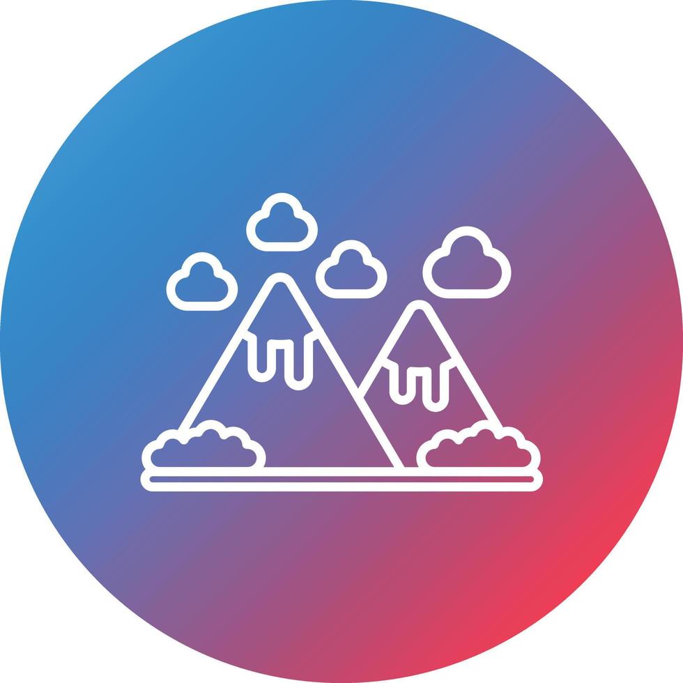 Mountain Line Gradient Circle Background Icon vector