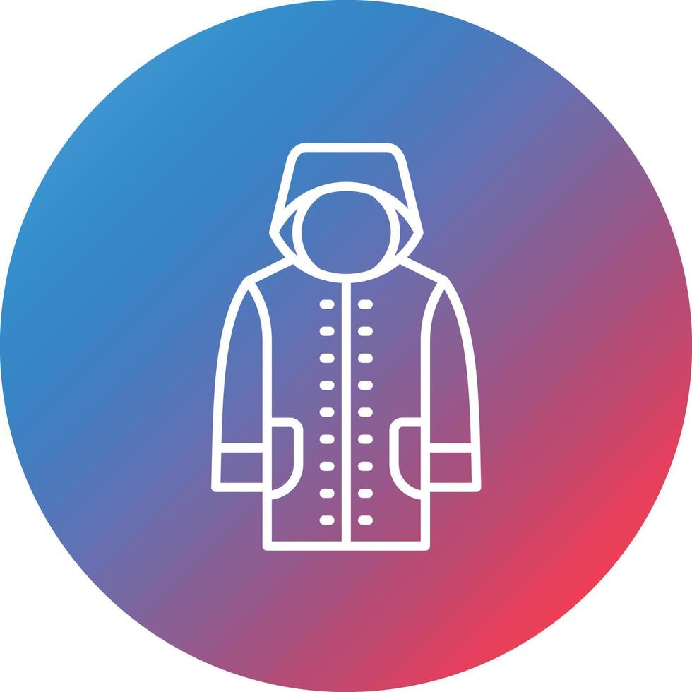 Rain Jacket Line Gradient Circle Background Icon vector