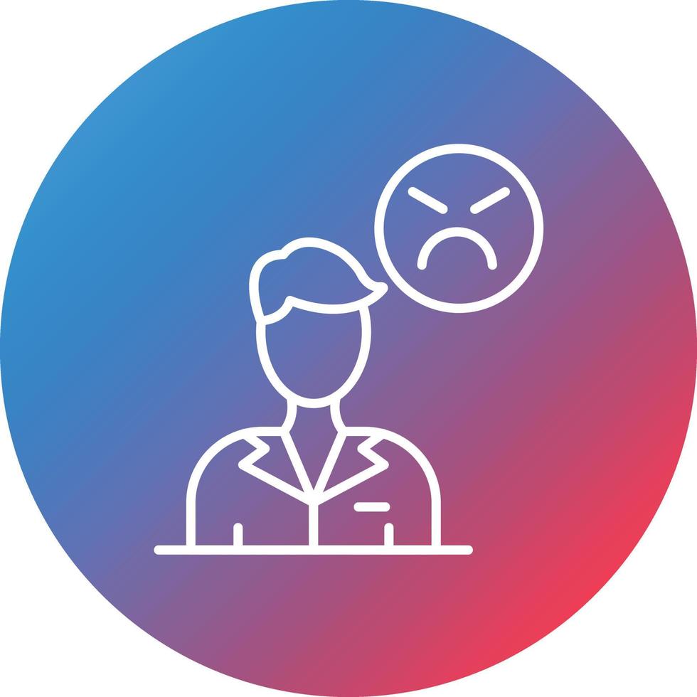 Angry Line Gradient Circle Background Icon vector