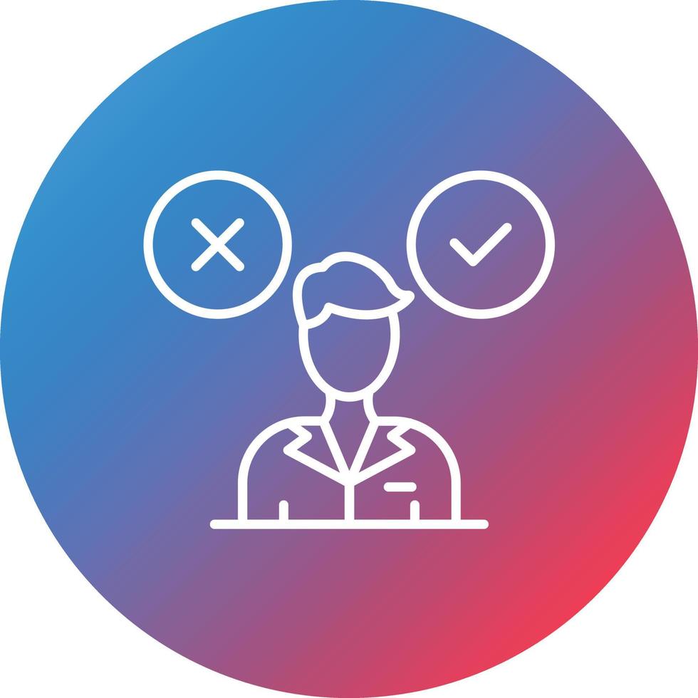 Conflicting Thoughts Line Gradient Circle Background Icon vector