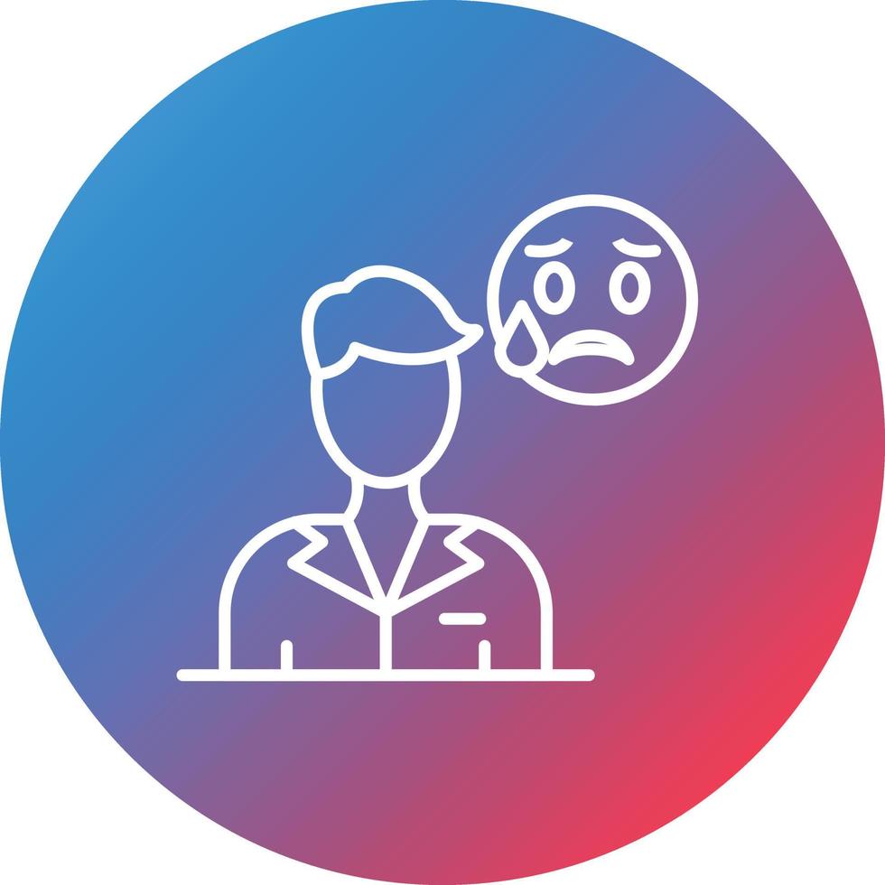 Crying Line Gradient Circle Background Icon vector