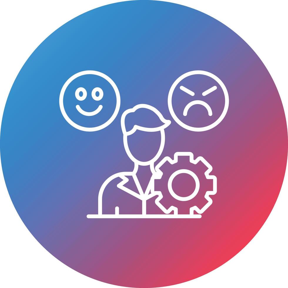 Managing Emotions Line Gradient Circle Background Icon vector