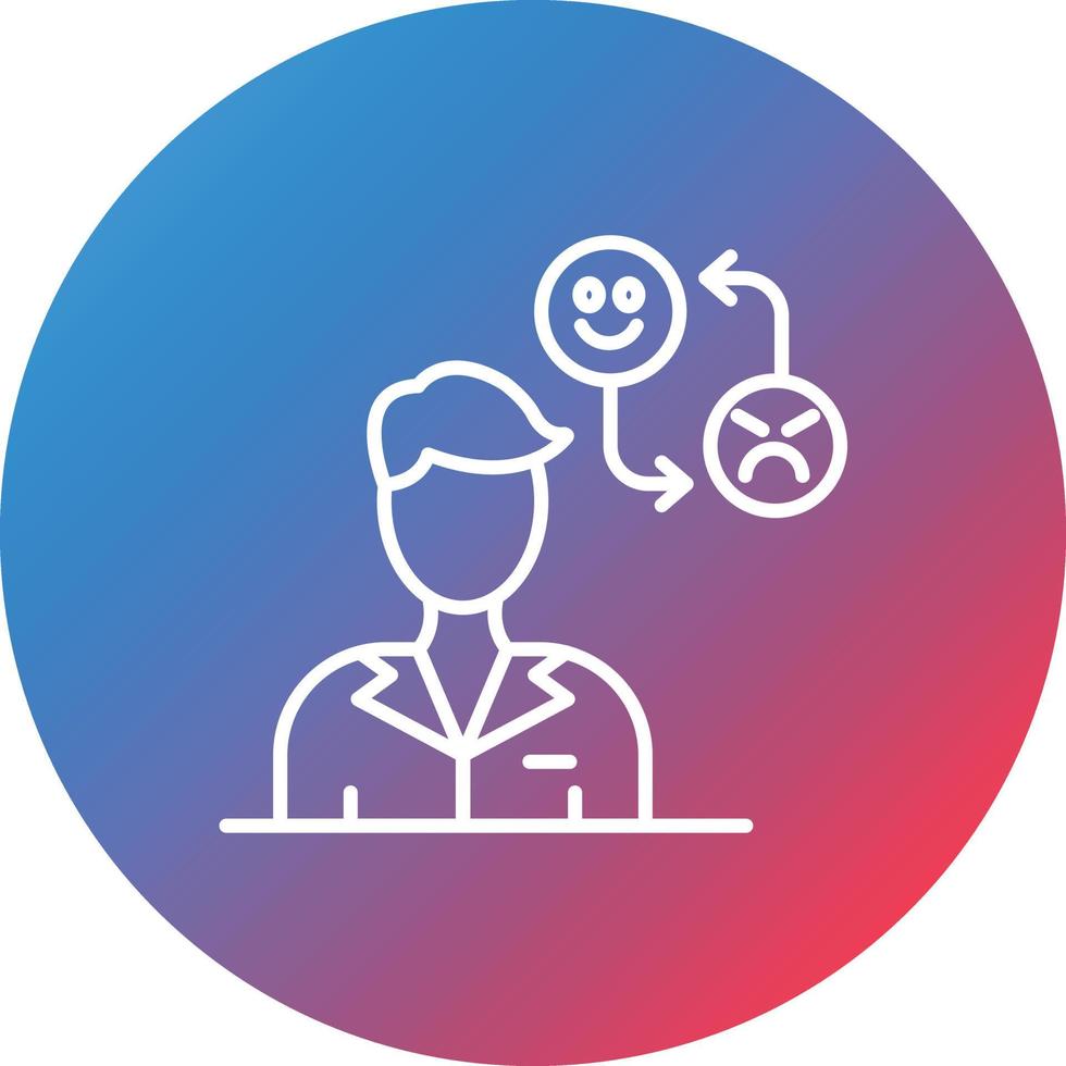 Negative Emotion Line Gradient Circle Background Icon vector