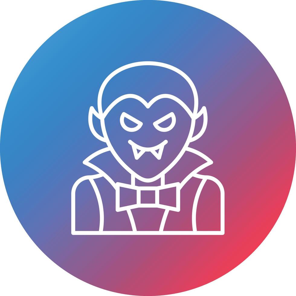 Dracula Line Gradient Circle Background Icon vector