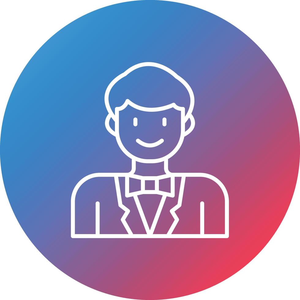 Actor Line Gradient Circle Background Icon vector
