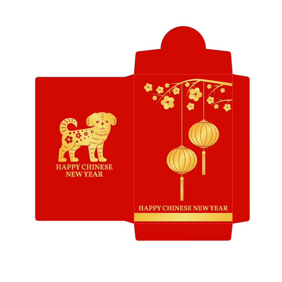 icono plano de sobre rojo de año nuevo chino. vector