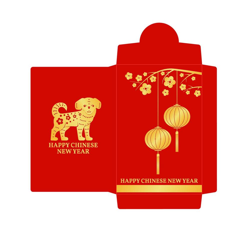Chinese New Year red envelope flat icon. vector