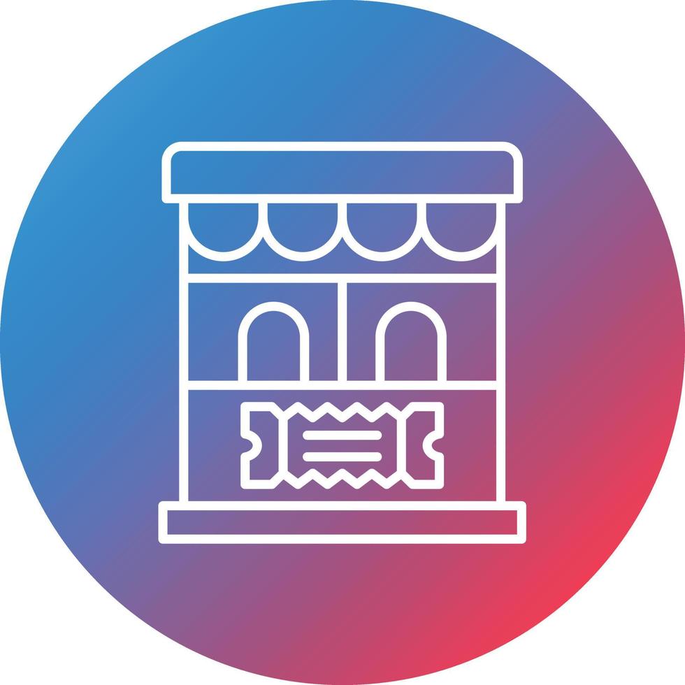 Ticket Office Line Gradient Circle Background Icon vector