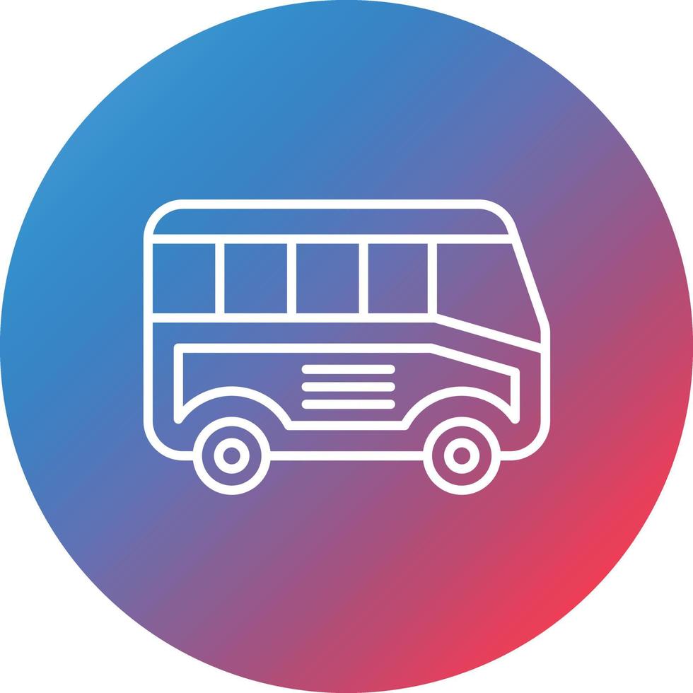 Bus Line Gradient Circle Background Icon vector
