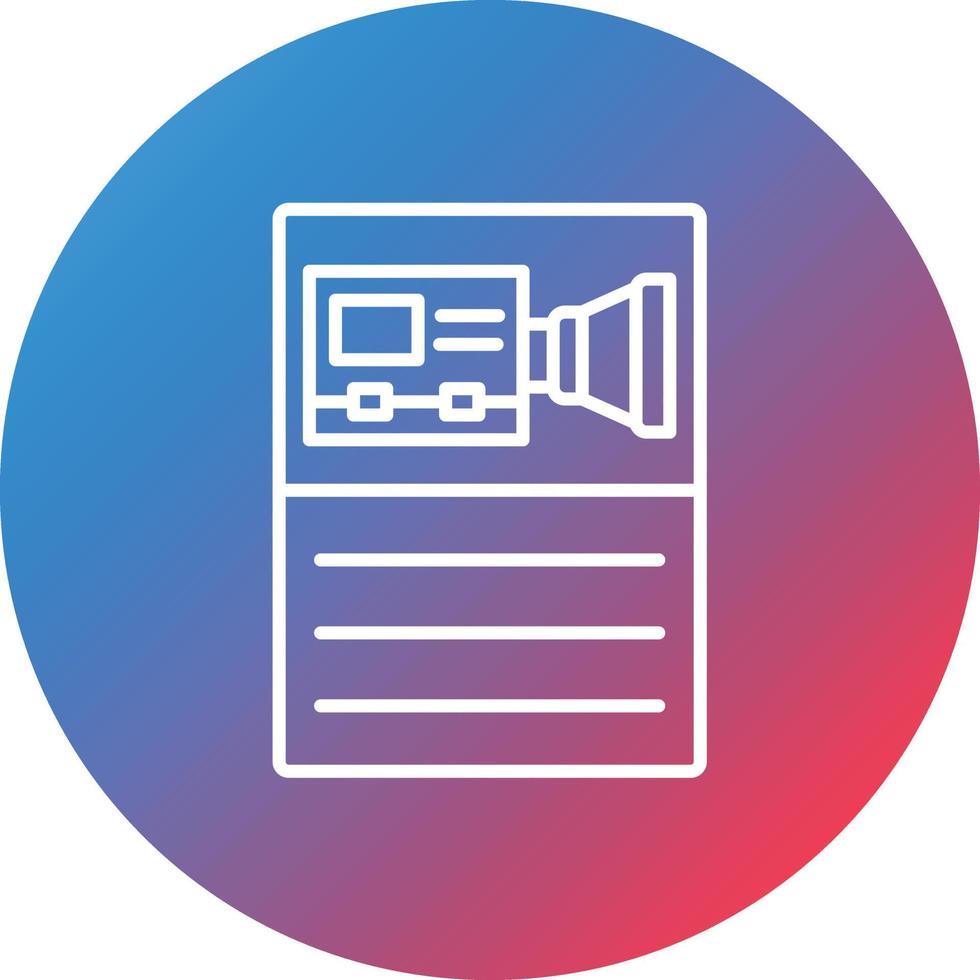 Script Line Gradient Circle Background Icon vector