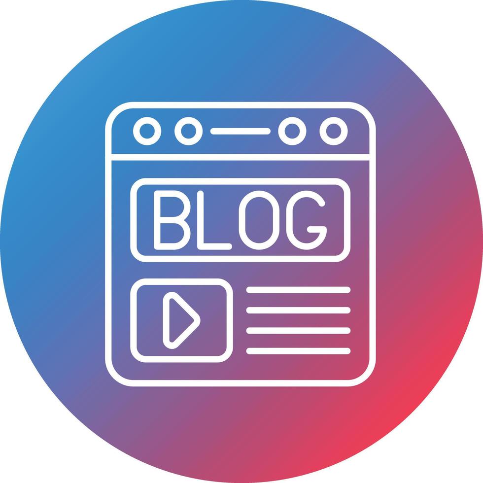 Blogging Line Gradient Circle Background Icon vector
