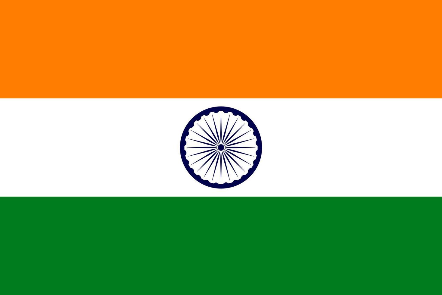 National flag of India. Vector illustration.