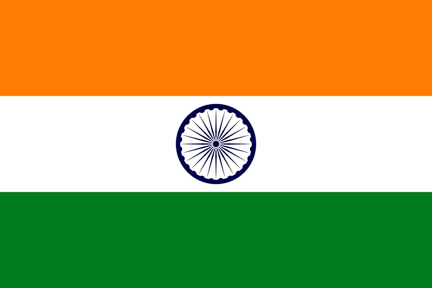 National flag of India. Vector illustration.