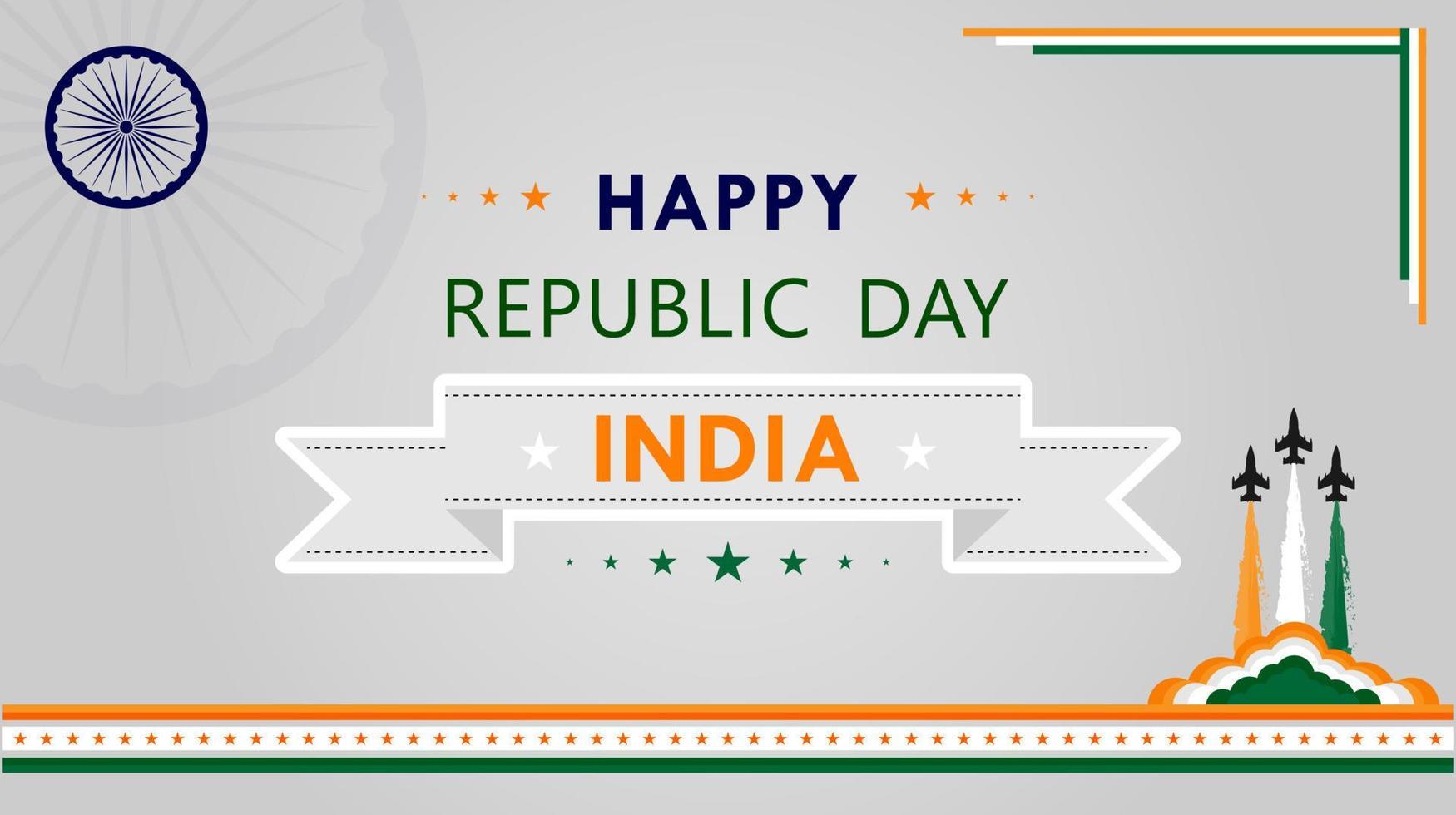 feliz celebración del día de la república de la india. diseño vectorial vector