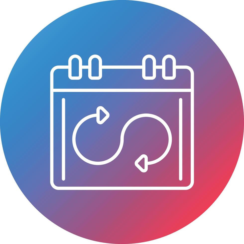 Flexible Schedule Line Gradient Circle Background Icon vector