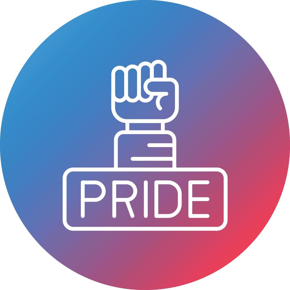 icono de fondo de círculo degradado de línea de orgullo vector