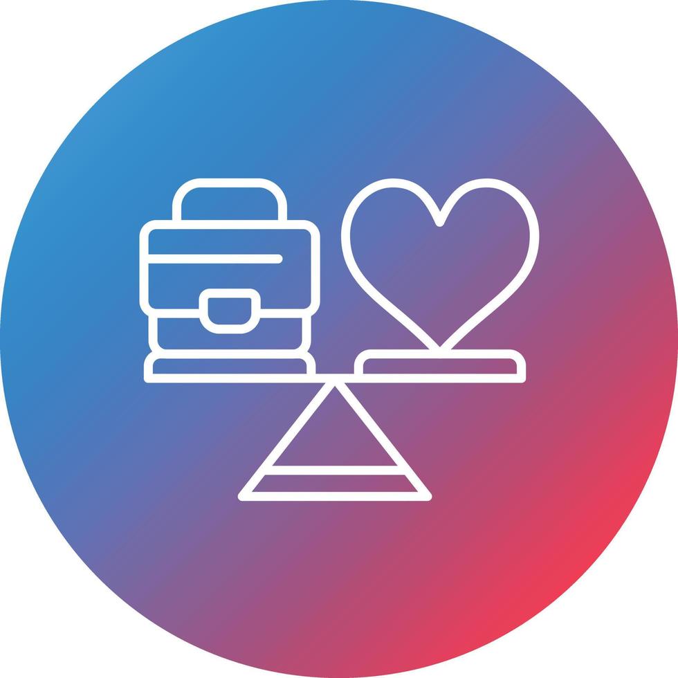 Work Life Balance Line Gradient Circle Background Icon vector