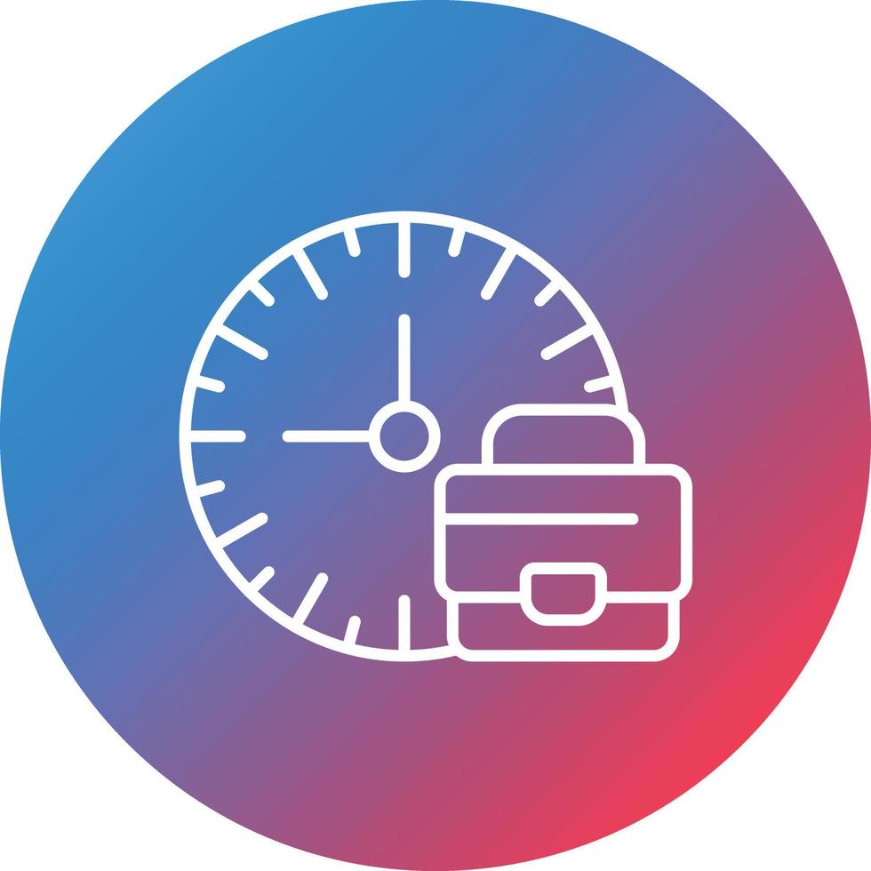 Work Time Boundaries Line Gradient Circle Background Icon vector