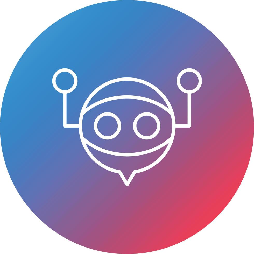 Virtual Assistant Line Gradient Circle Background Icon vector