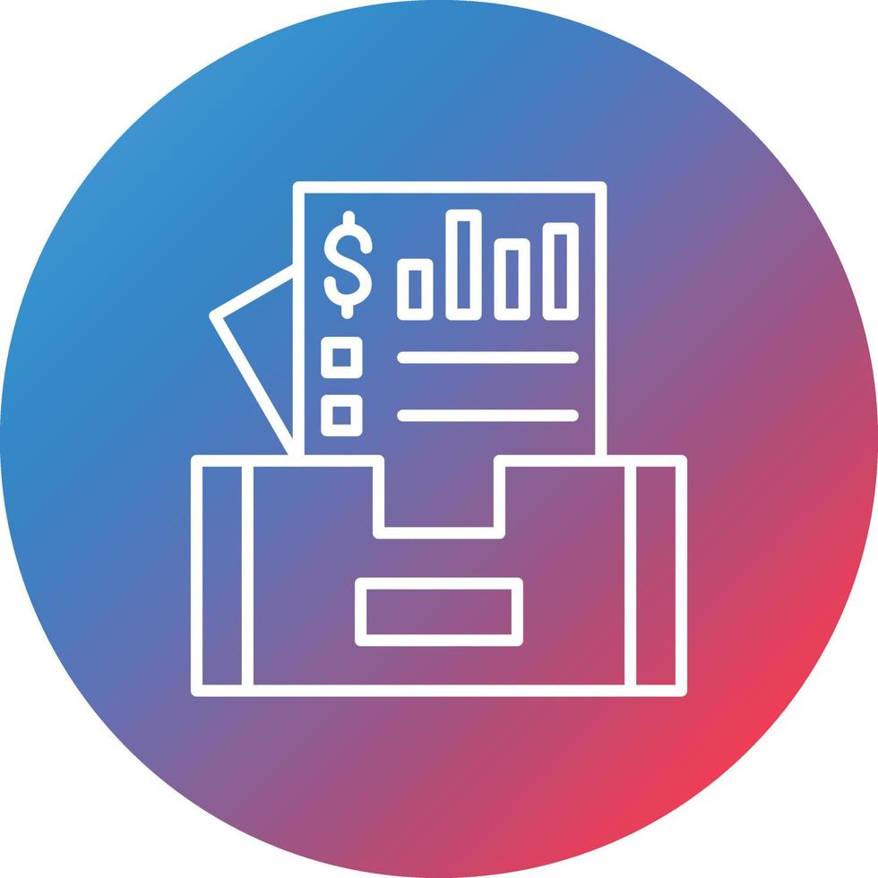 Documents Box Line Gradient Circle Background Icon vector