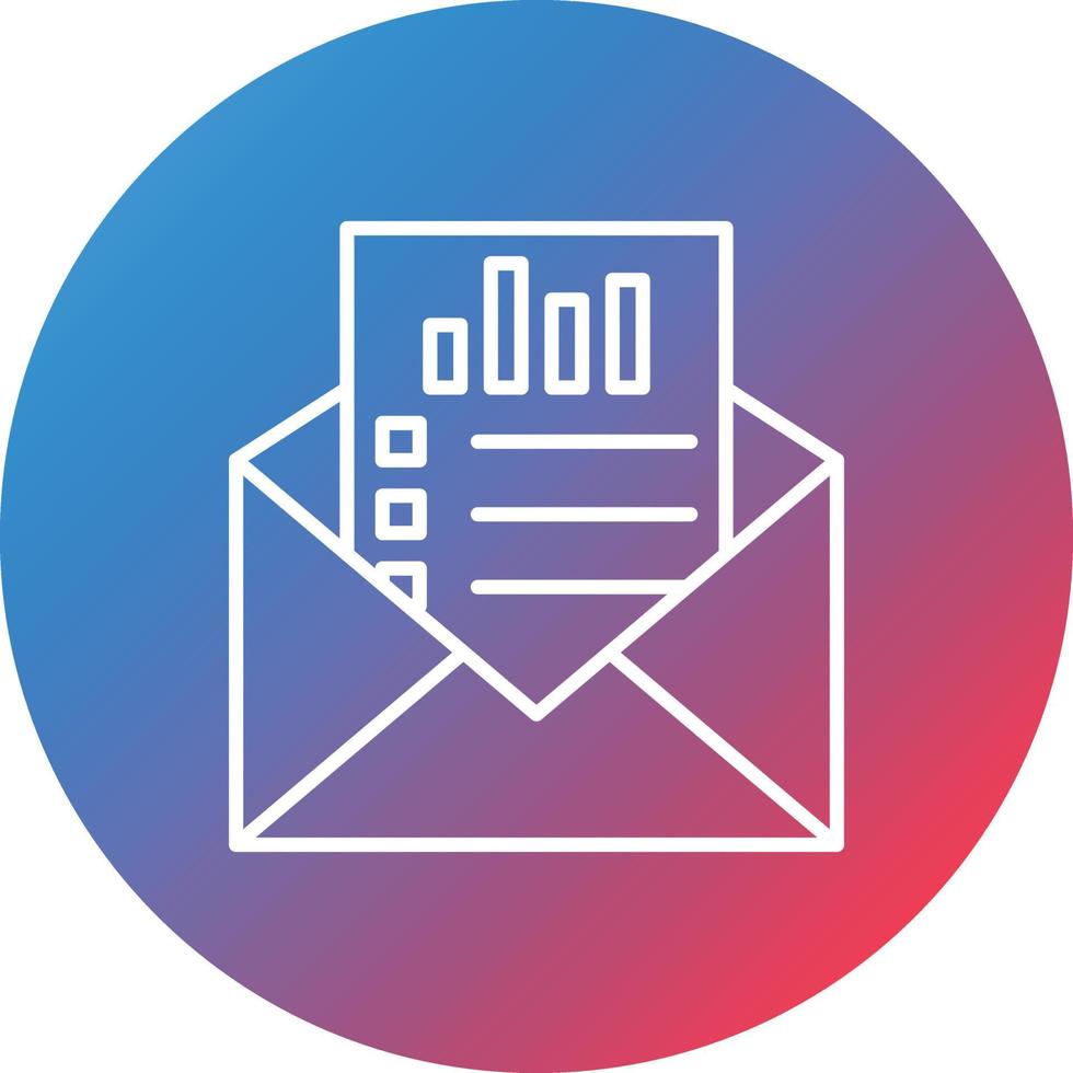 Email Statistics Line Gradient Circle Background Icon vector