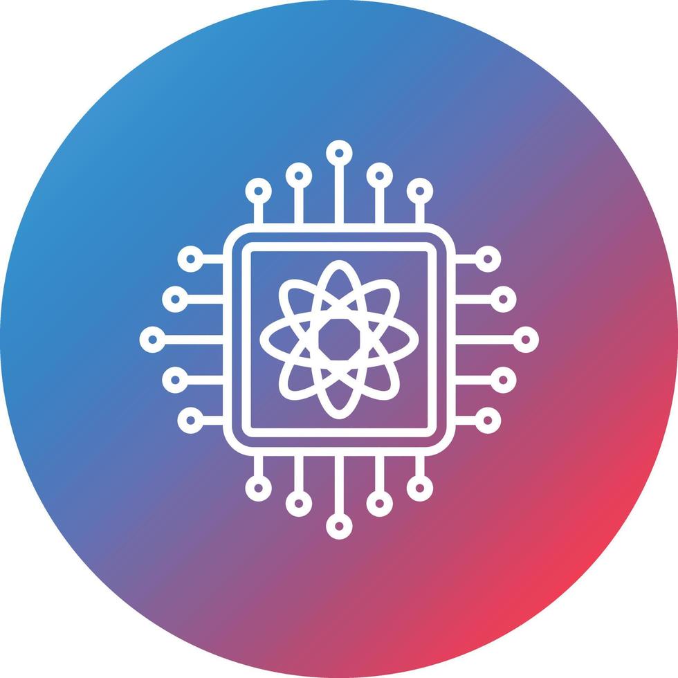 Quantum Technology Line Gradient Circle Background Icon vector