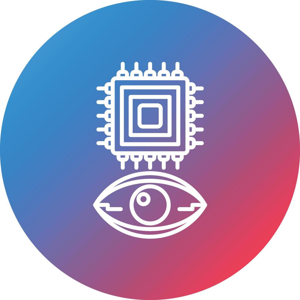 Eye Augmentation Line Gradient Circle Background Icon vector