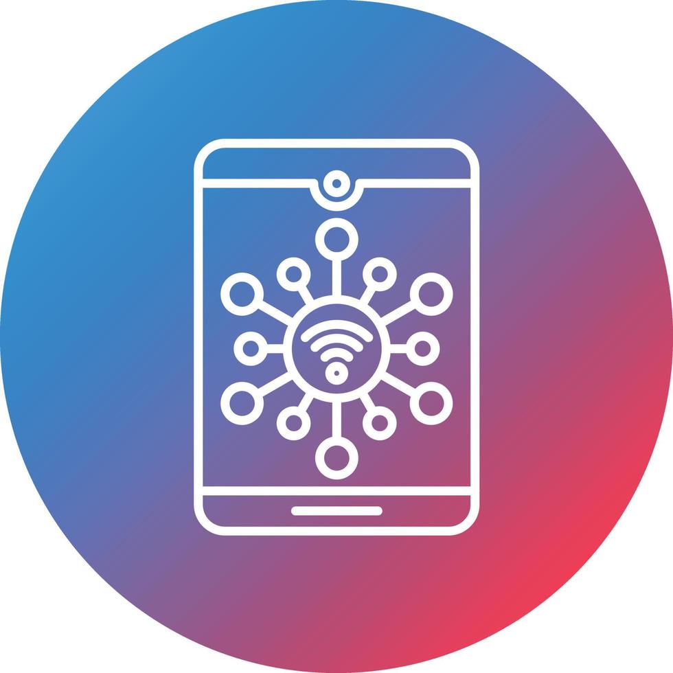 Internet of Things Line Gradient Circle Background Icon vector