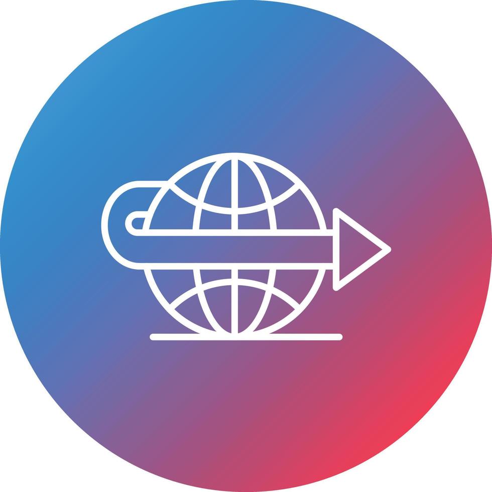 Moving Forward Line Gradient Circle Background Icon vector