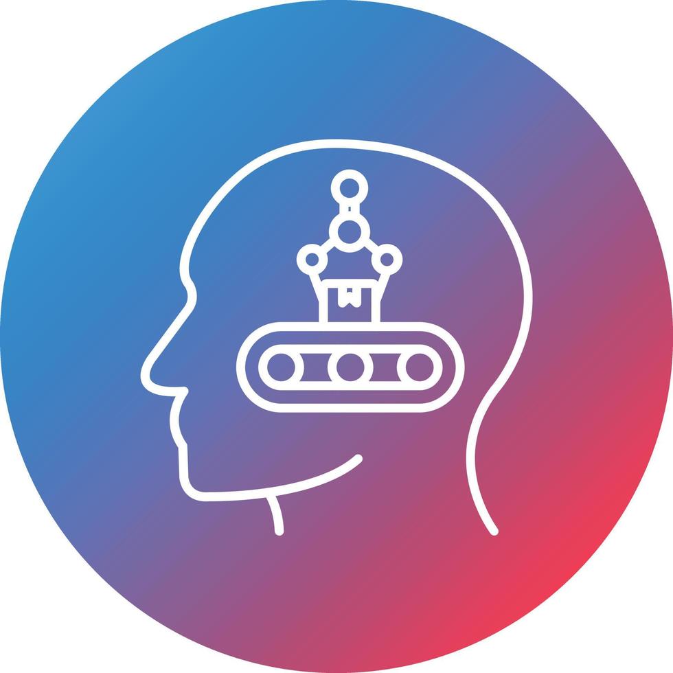 Machine Learning Line Gradient Circle Background Icon vector