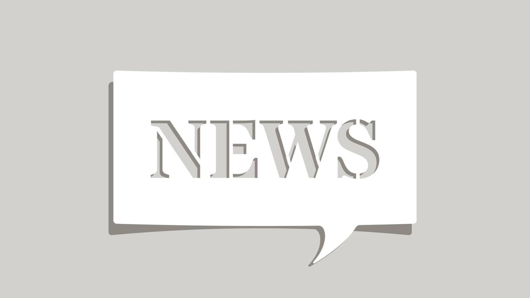 NEWS word on cutout white paper speech bubble on gray background vector