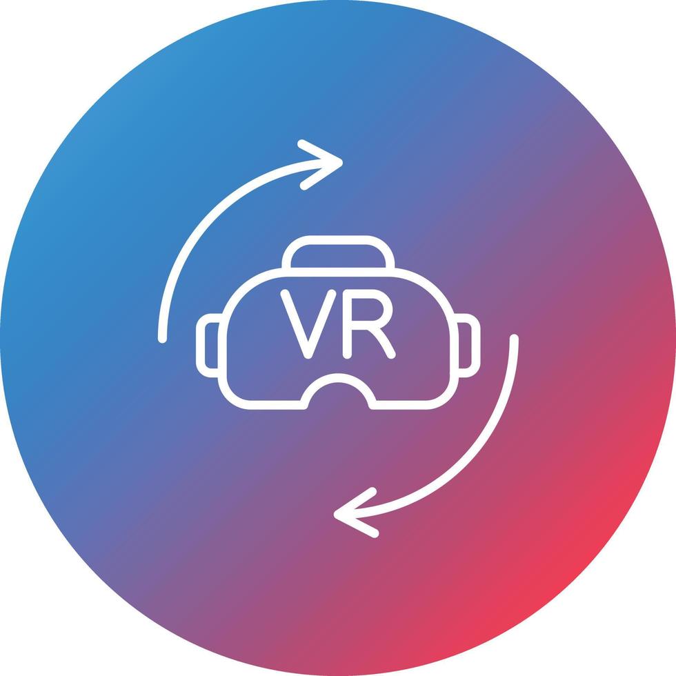 Virtual Reality Line Gradient Circle Background Icon vector