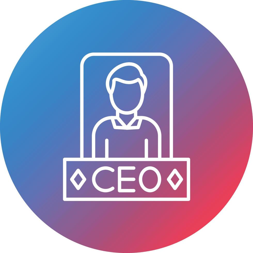 CEO Line Gradient Circle Background Icon vector