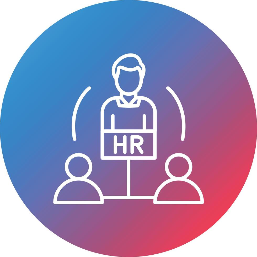 Hiring Manager Line Gradient Circle Background Icon vector