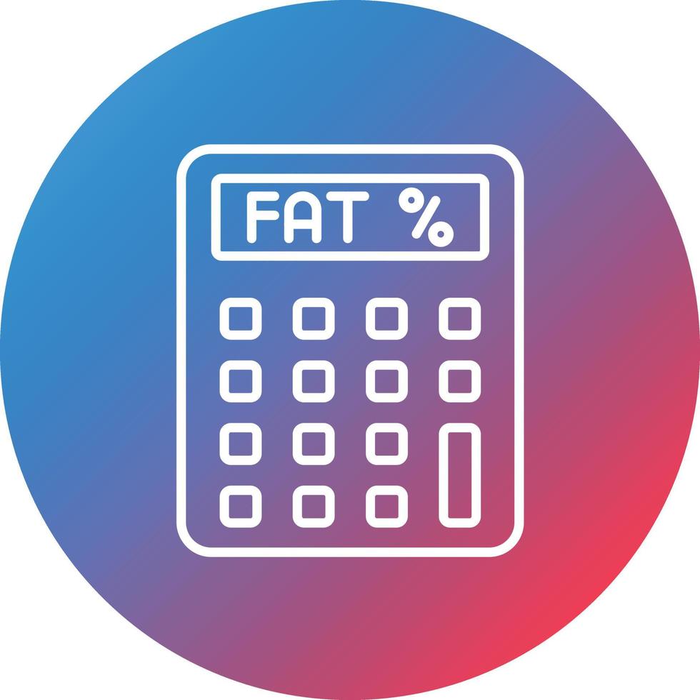 Body Fat Percentage Line Gradient Circle Background Icon vector