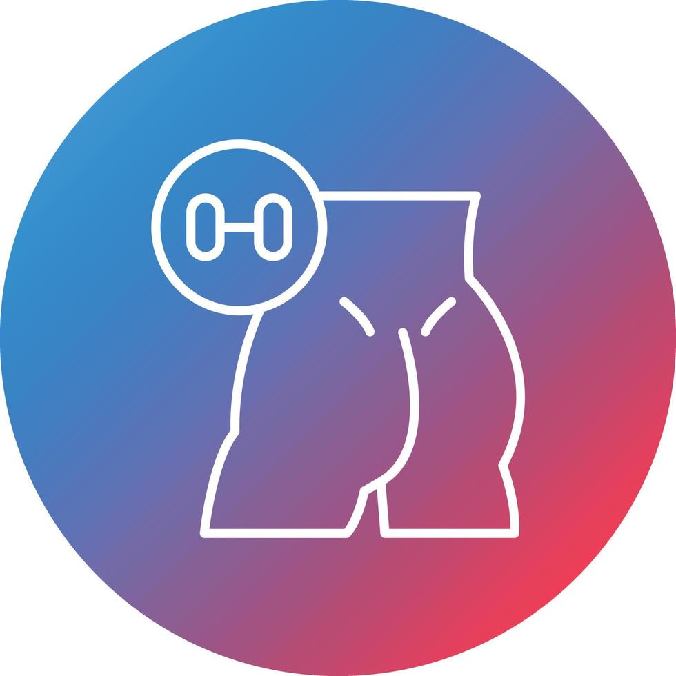Brazilian Booty Workout Line Gradient Circle Background Icon vector