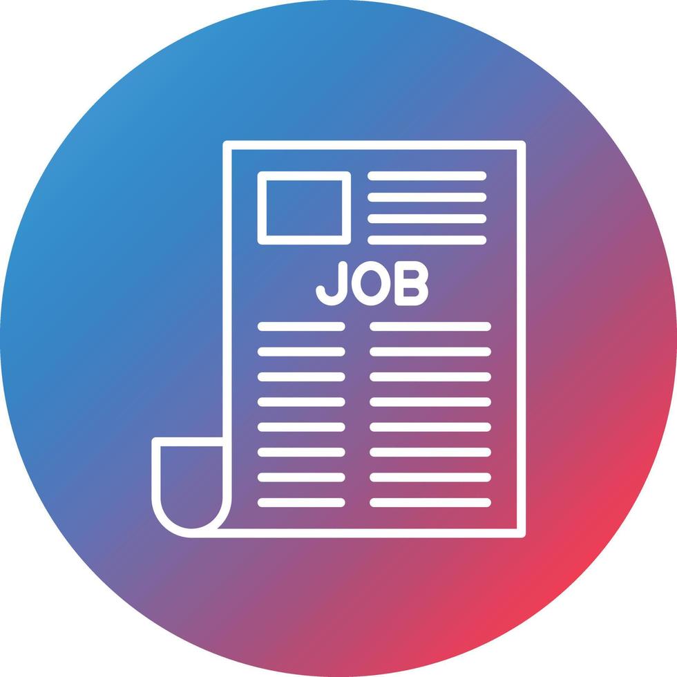 Job Ad Line Gradient Circle Background Icon vector