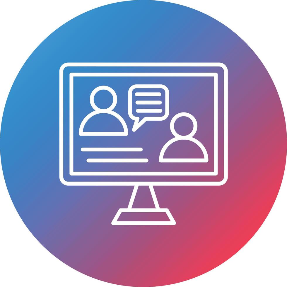 Job Interview Line Gradient Circle Background Icon vector