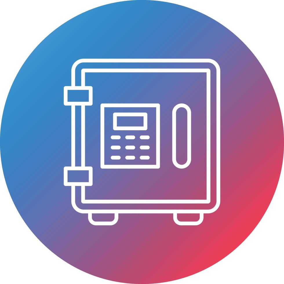 Safebox Line Gradient Circle Background Icon vector