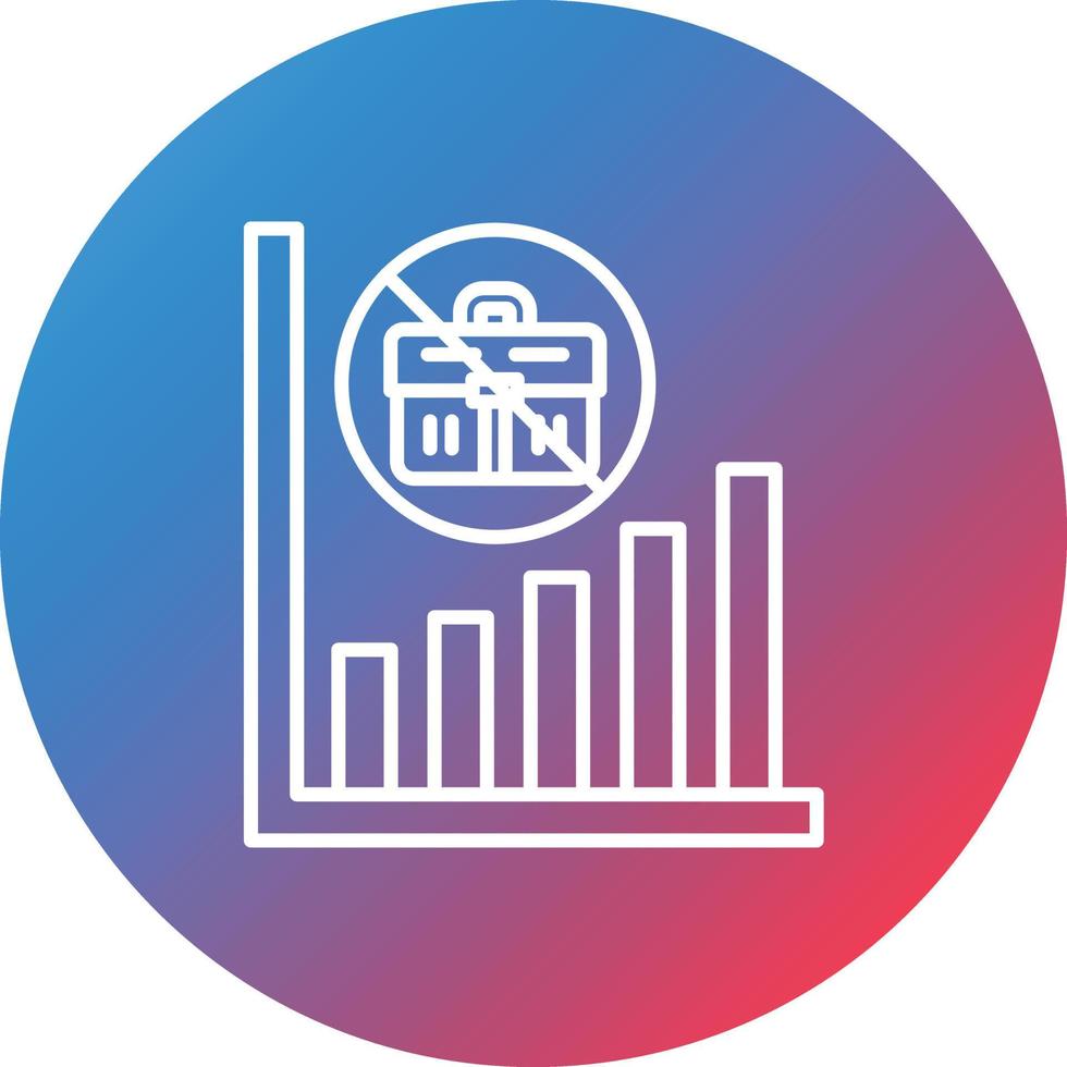 Unemployment Line Gradient Circle Background Icon vector