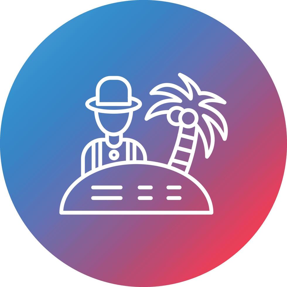 Exotic Vacation Line Gradient Circle Background Icon vector