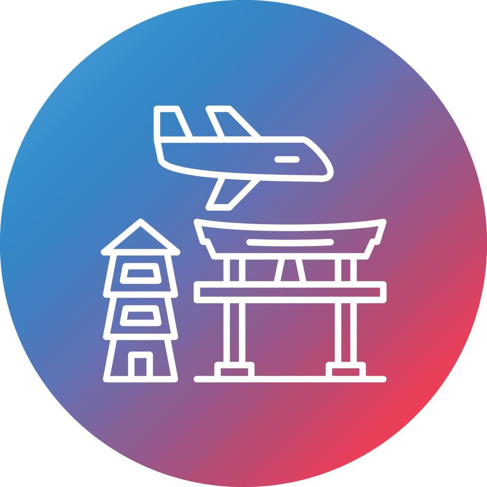 Culture Tour Line Gradient Circle Background Icon vector