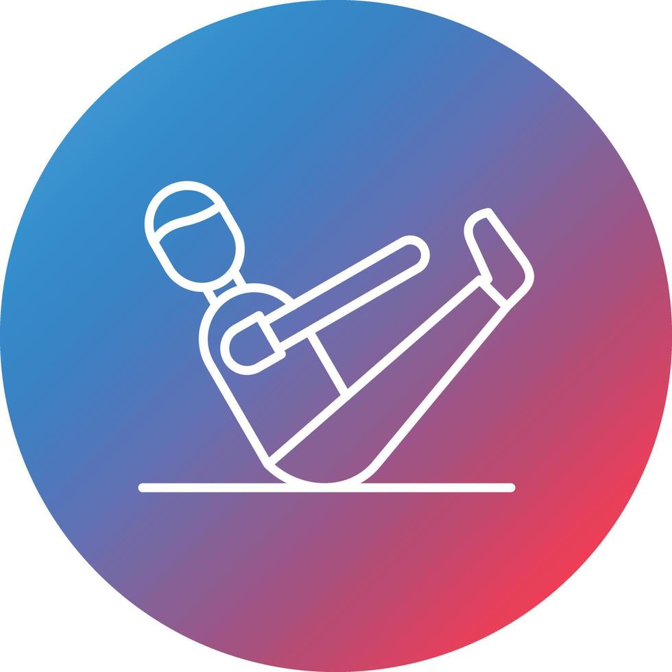 Pilates Line Gradient Circle Background Icon vector