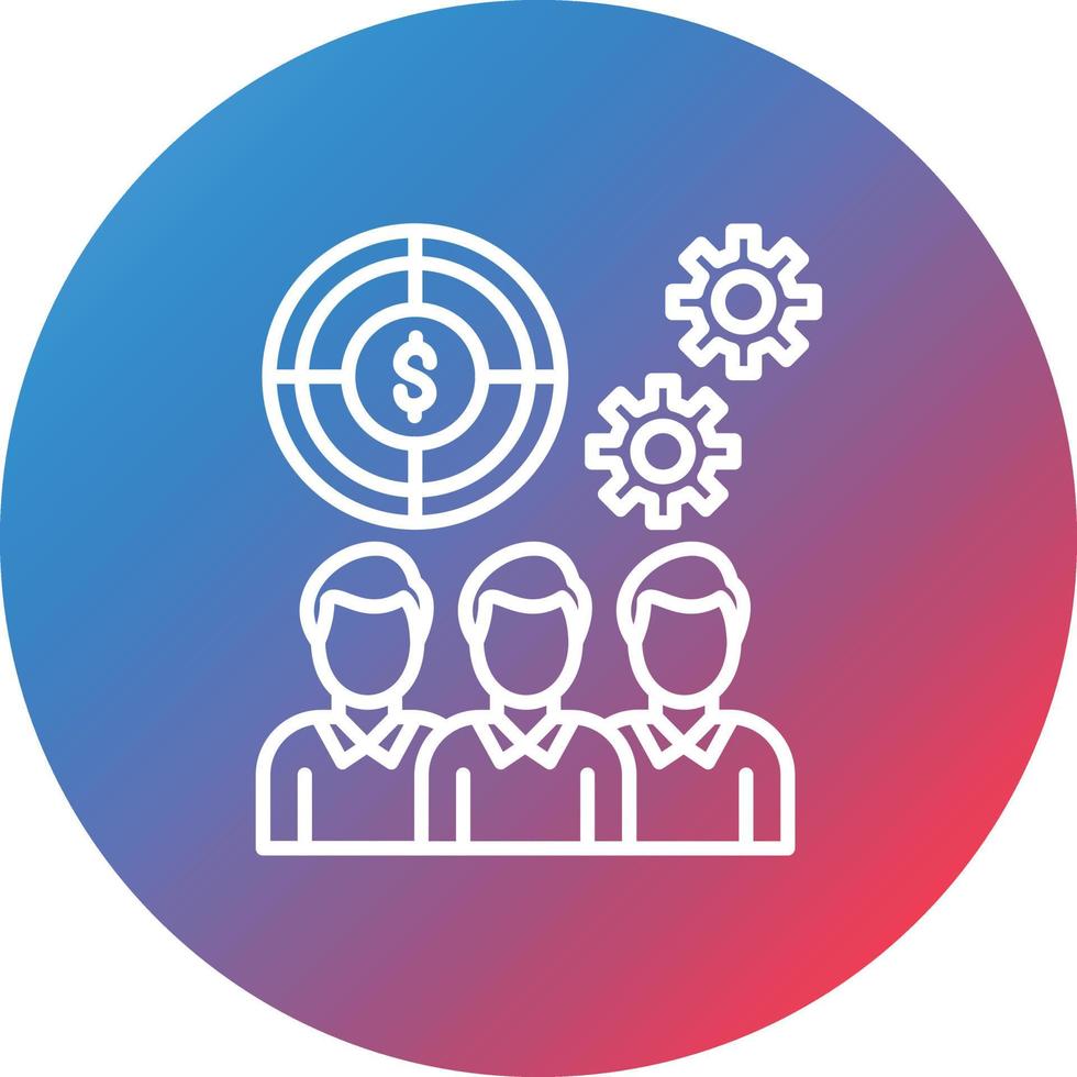 Team Building Line Gradient Circle Background Icon vector