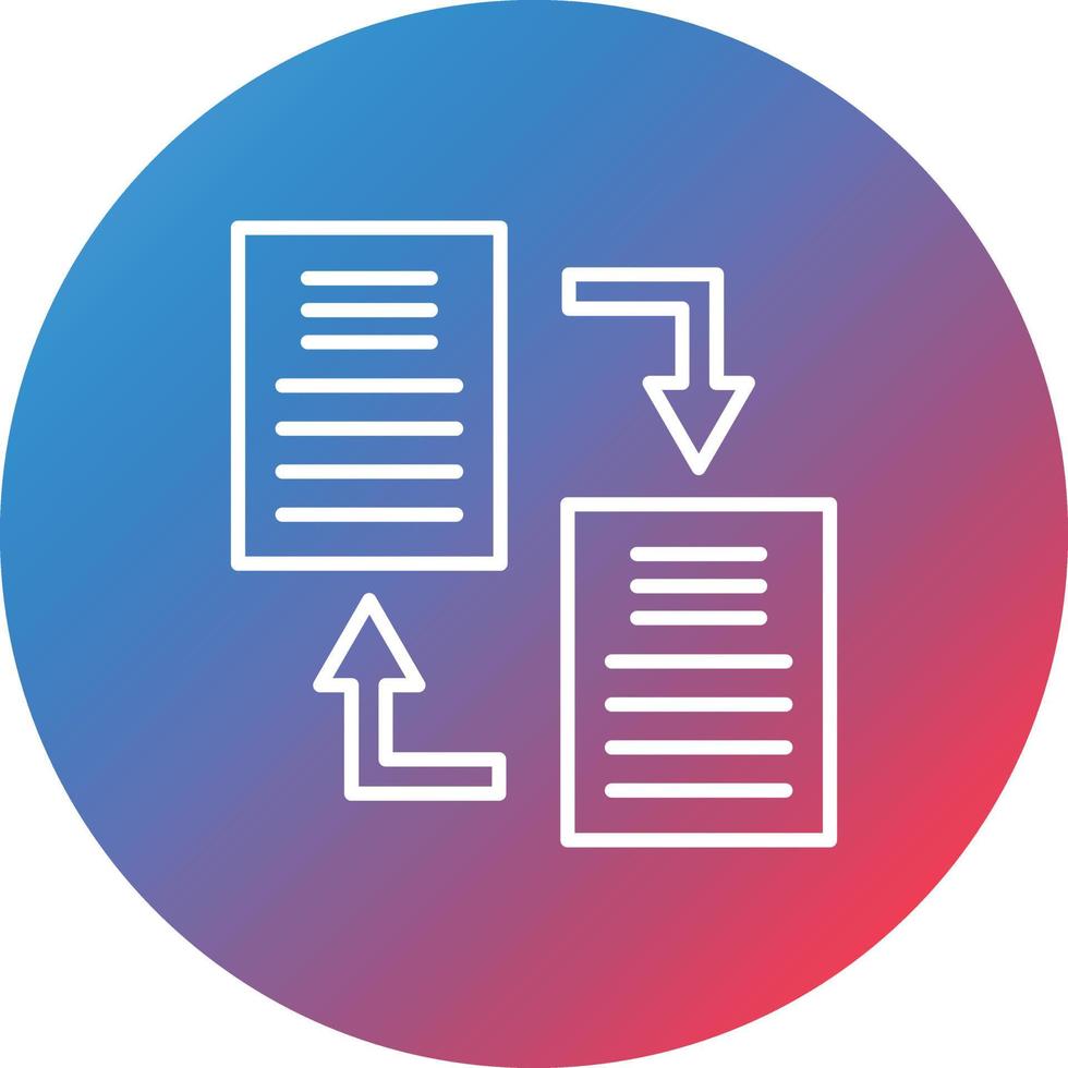 Documents Exchange Line Gradient Circle Background Icon vector