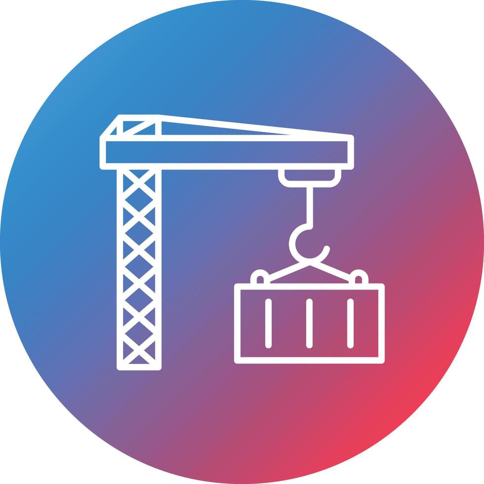 Container Crane Line Gradient Circle Background Icon vector