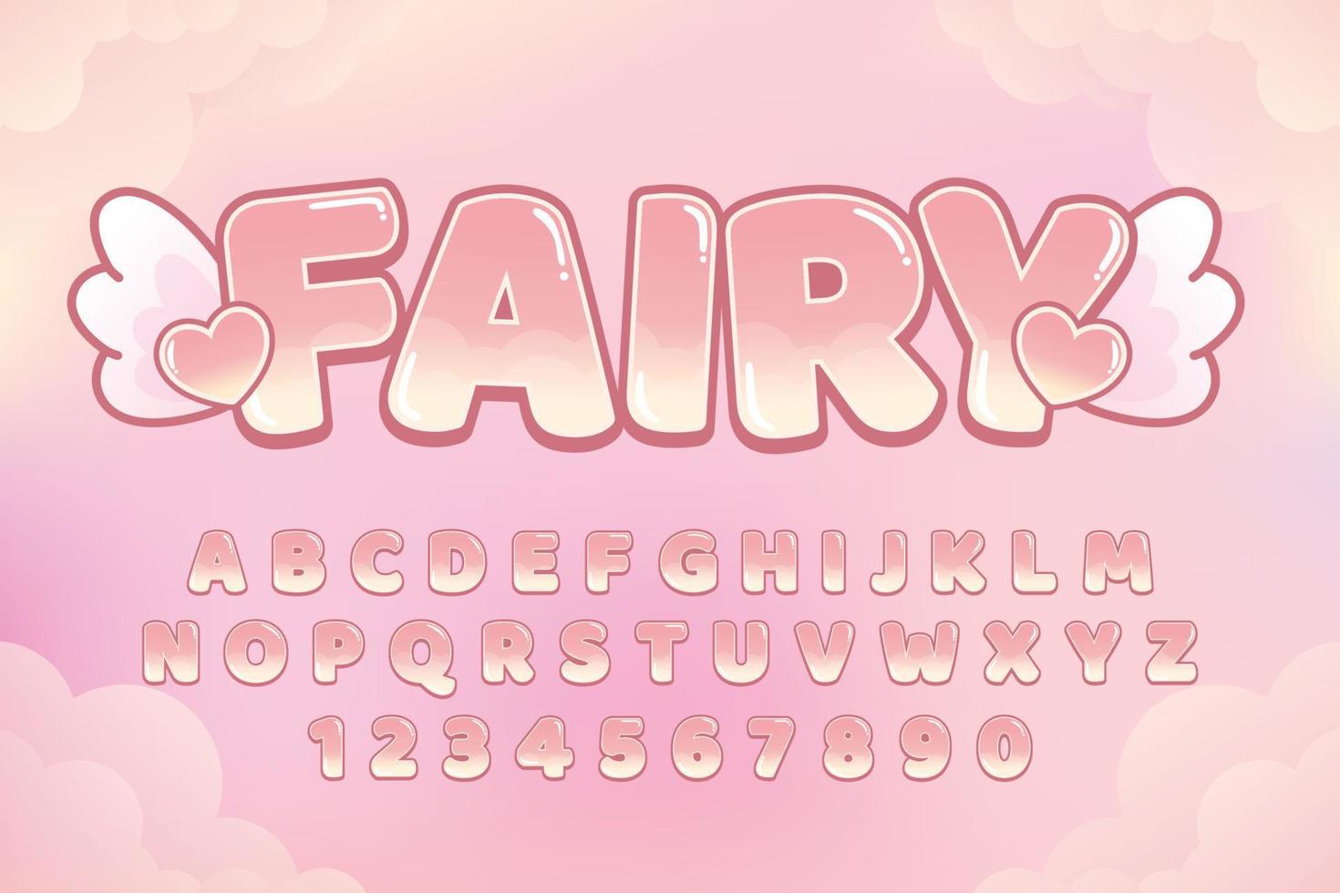 decorative fairy Font and Alphabet vector