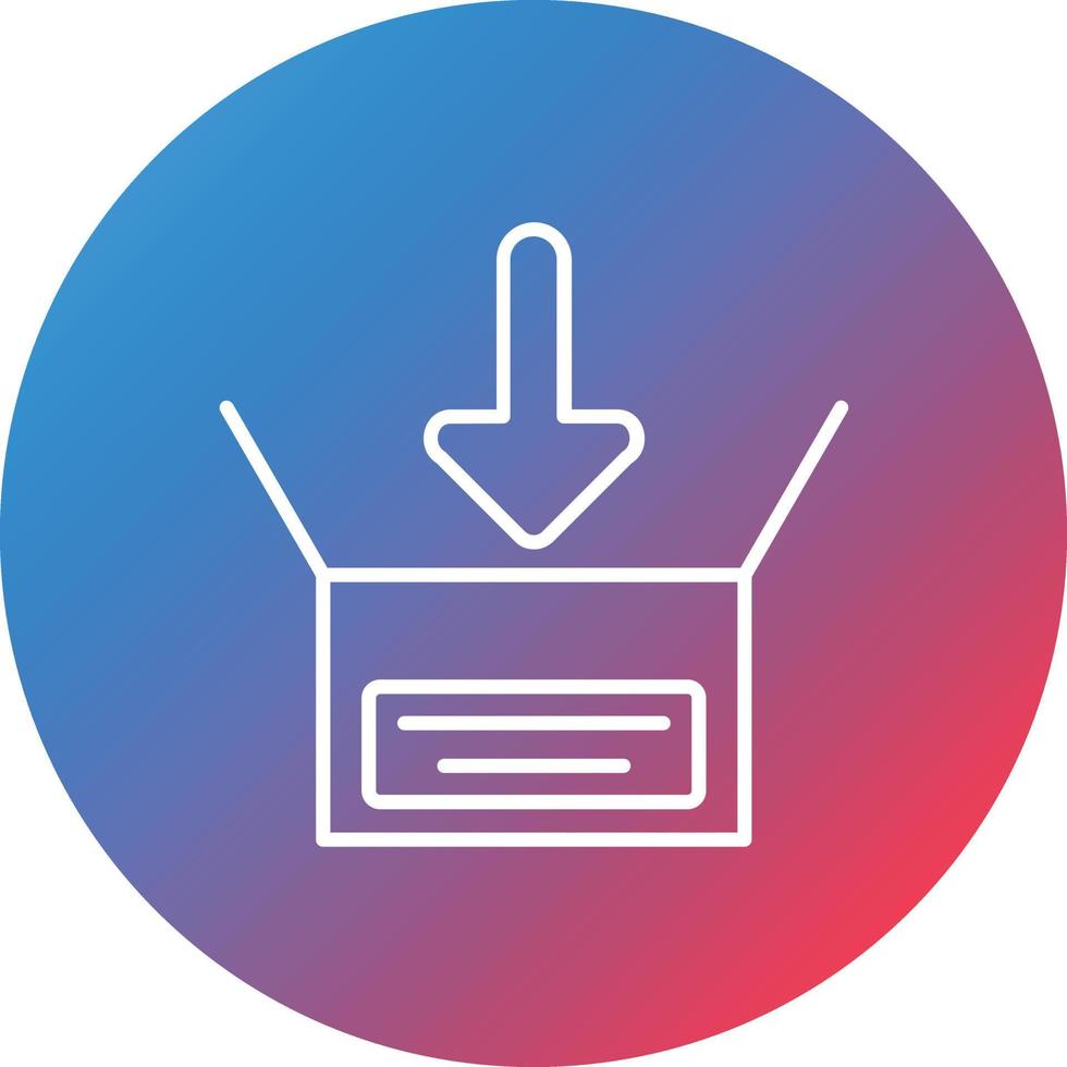 Parcel In Line Gradient Circle Background Icon vector