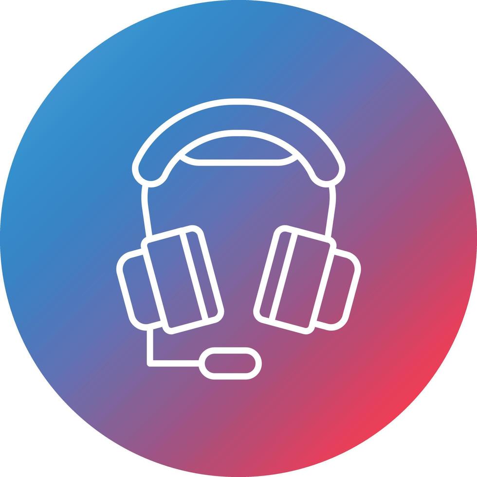 Support Line Gradient Circle Background Icon vector